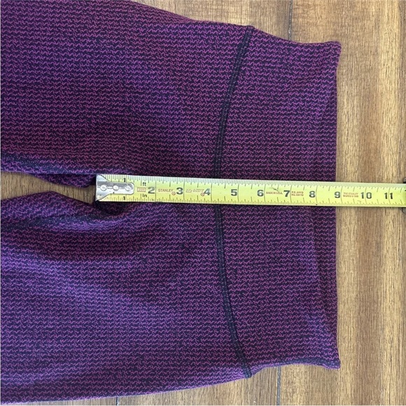 LULULEMON Wunder Under Crop 4 Teeny Tooth Deep Fuchsia Black - Picture 7 of 8